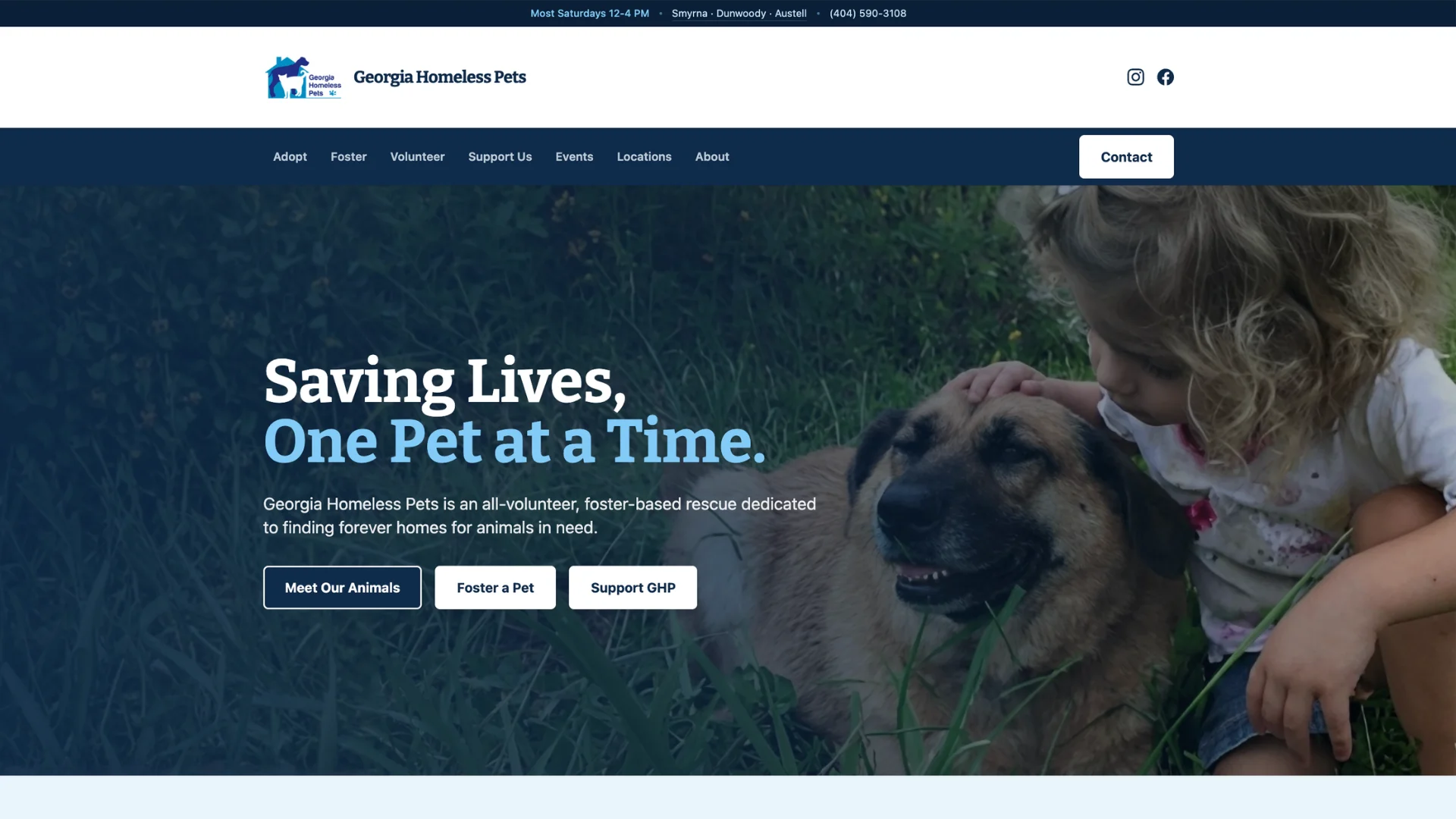Georgia Homeless Pets homepage