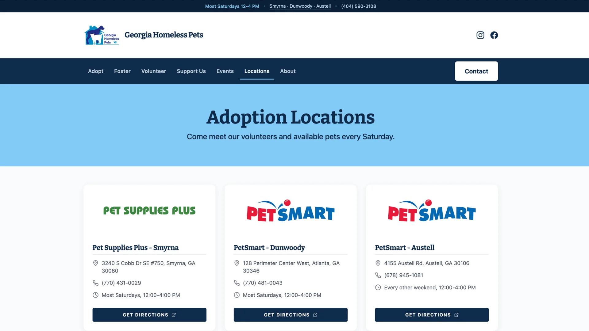 Georgia Homeless Pets partner locations