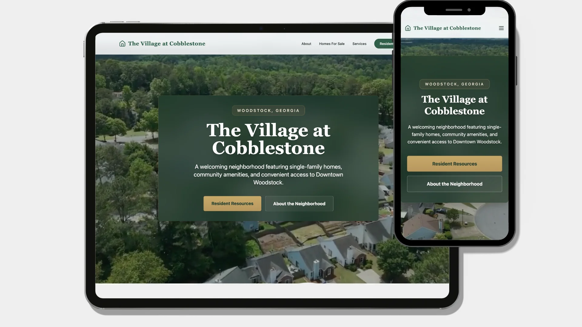 Village at Cobblestone cross-device view