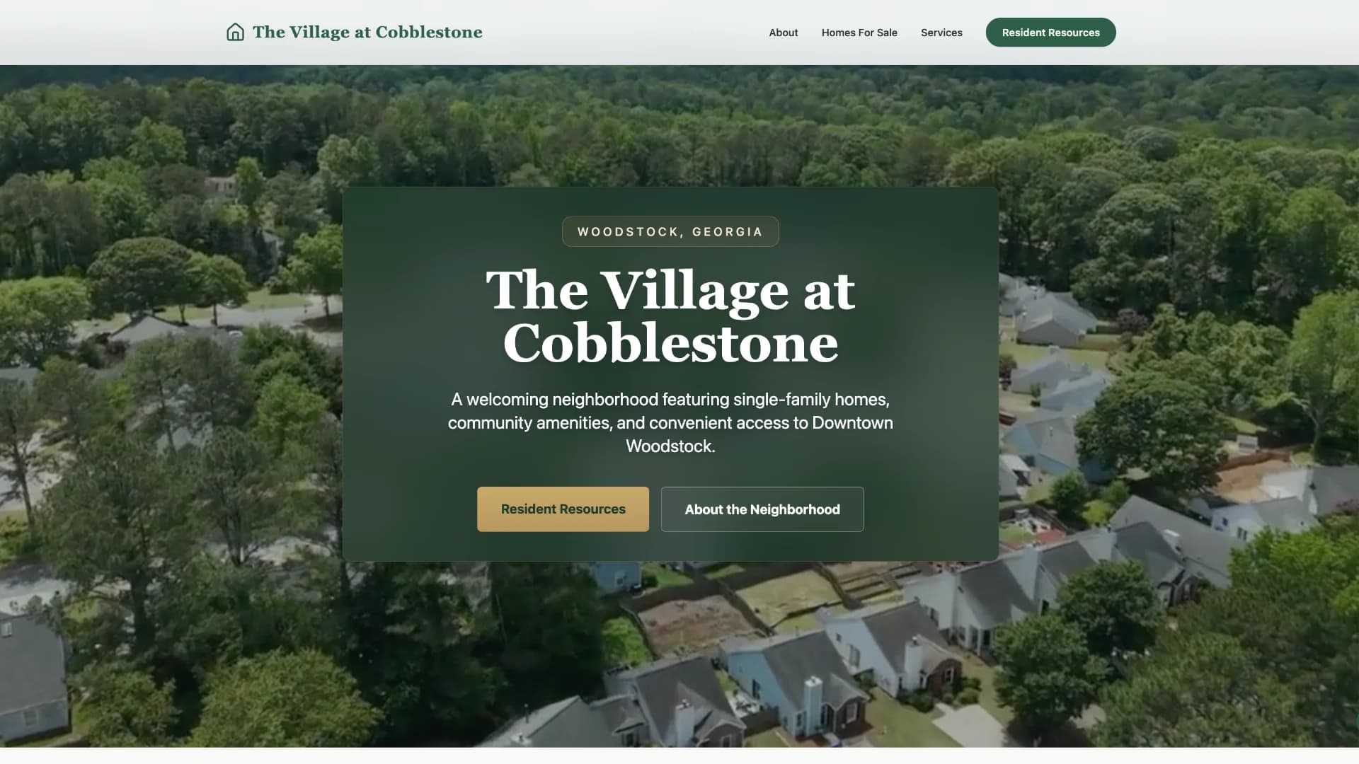 Village at Cobblestone community hub homepage
