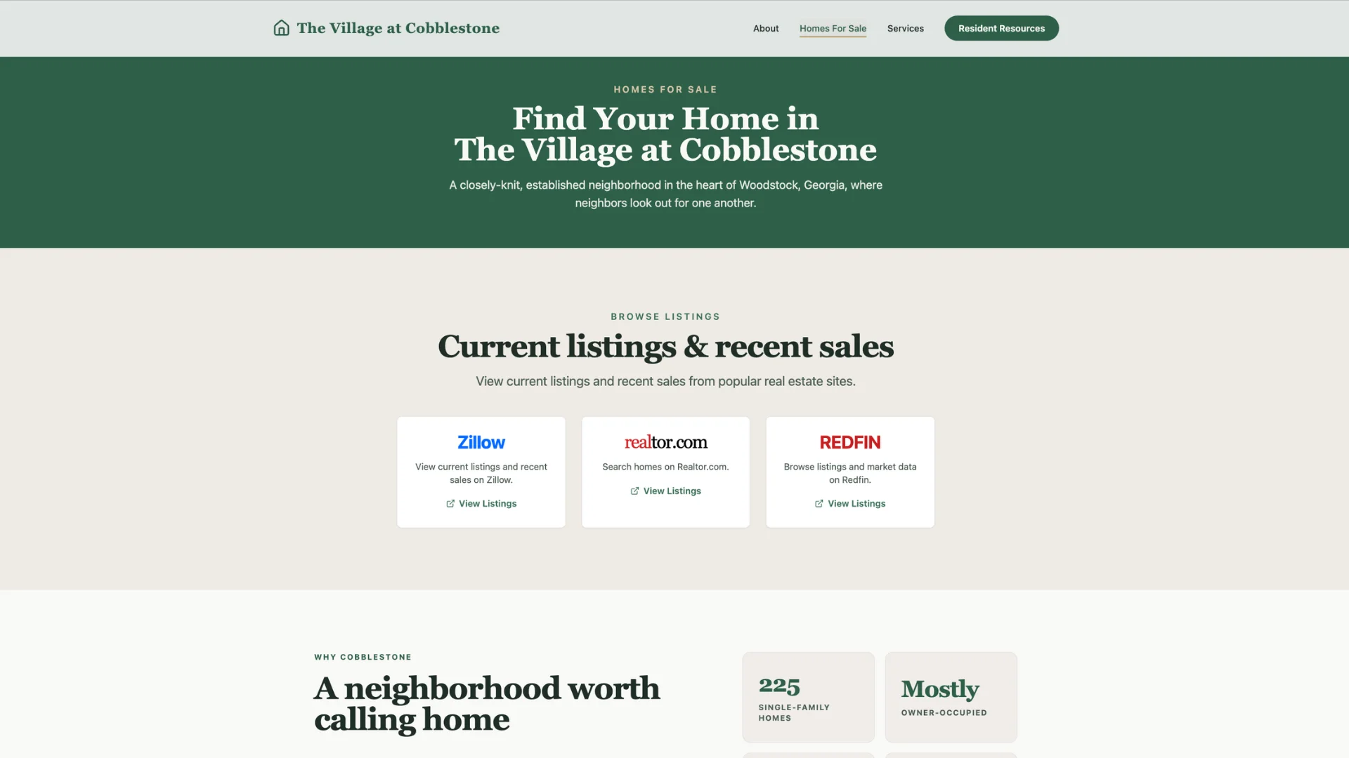 Village at Cobblestone homes directory